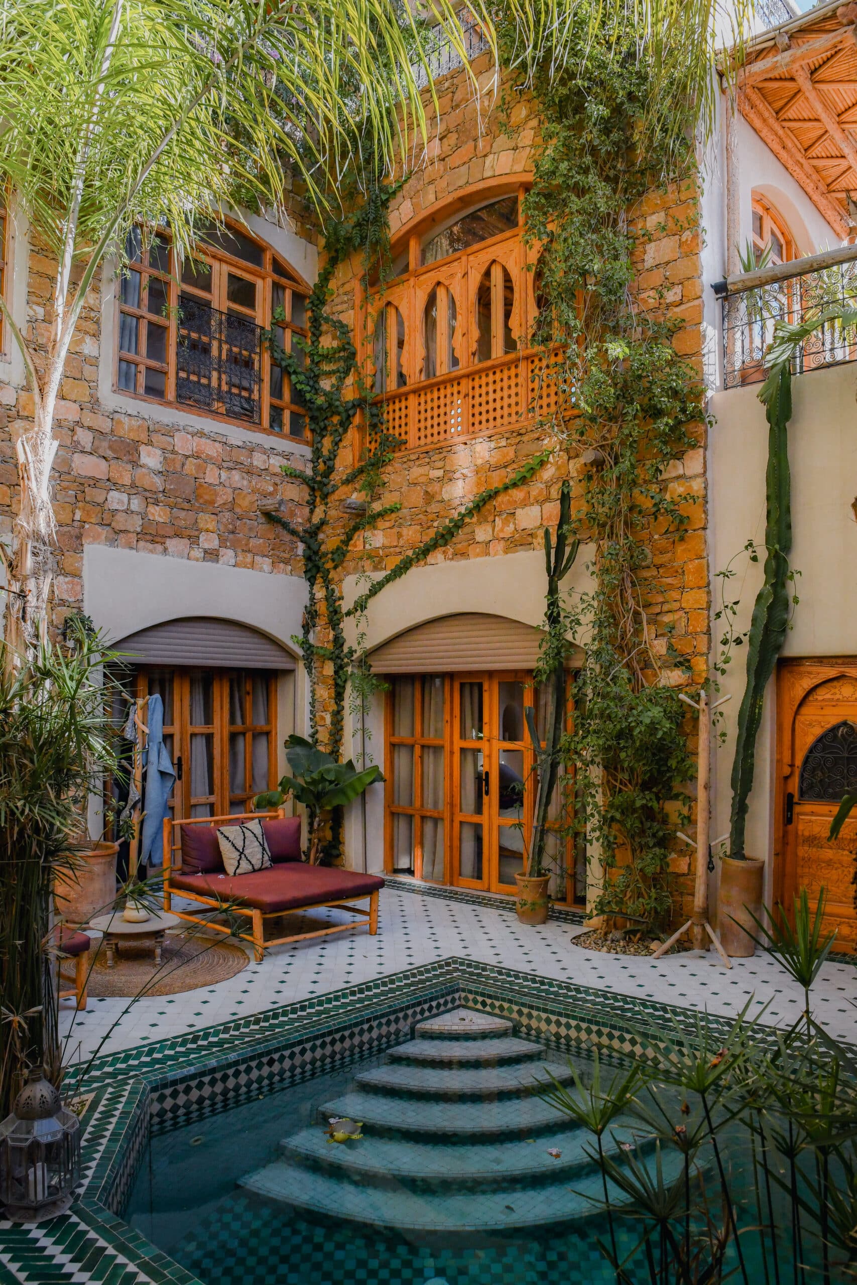 Innenhof mit Pool Westsurf Morocco