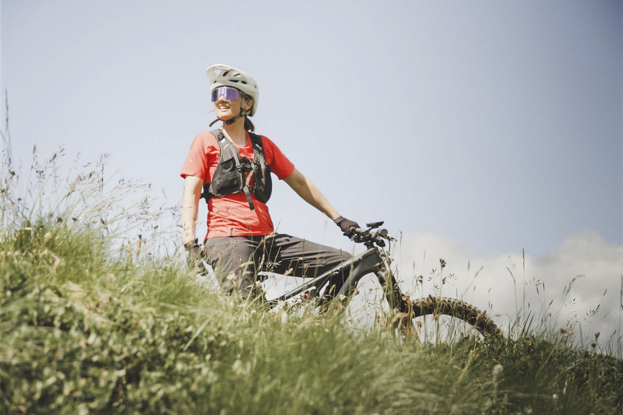 Mountainbikerin in Graub&uuml;nden