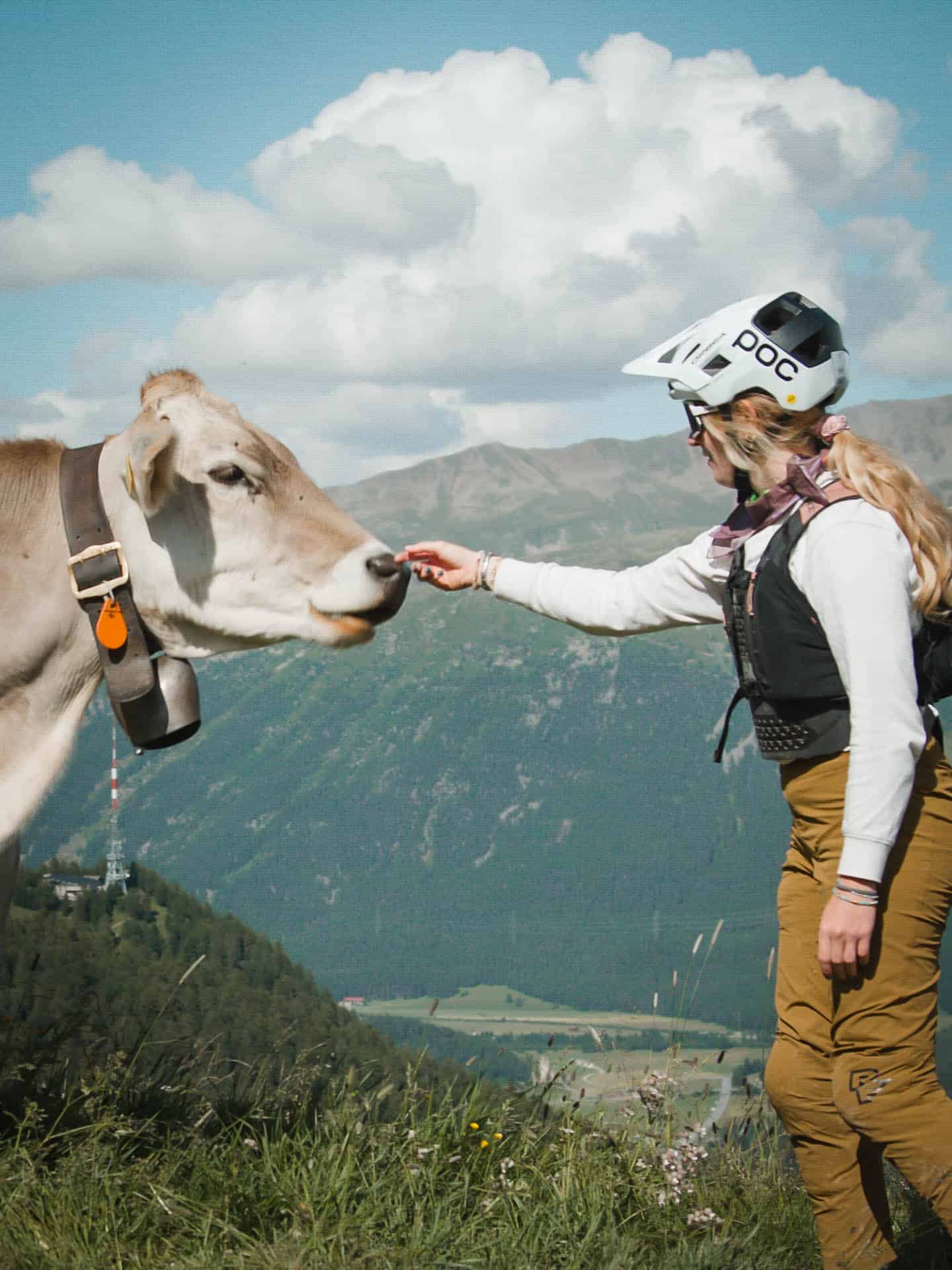 Mountainbikerin in Graub&uuml;nden